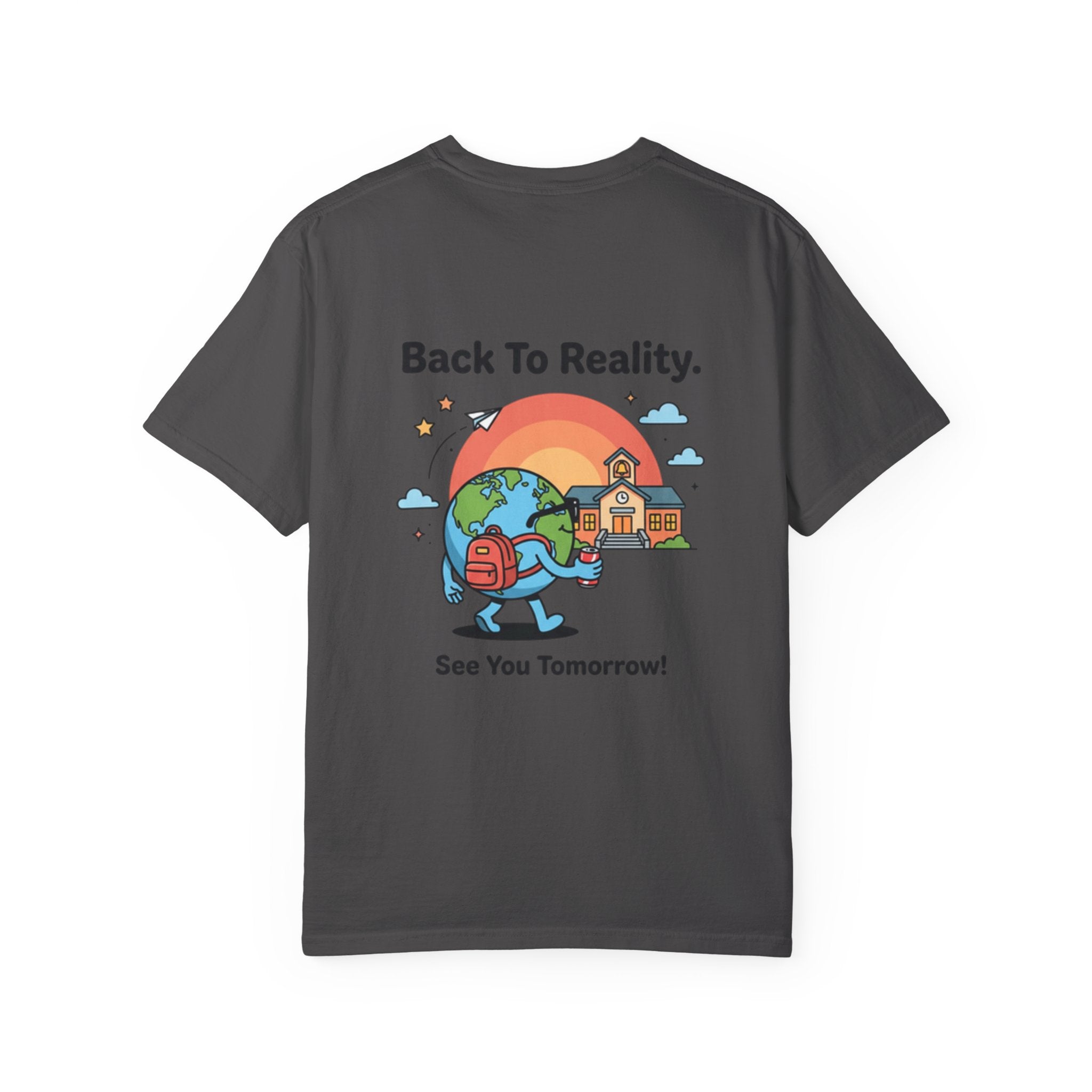School Story Bro Earth Character T-shirt | Back To Reality School Graphic Tee