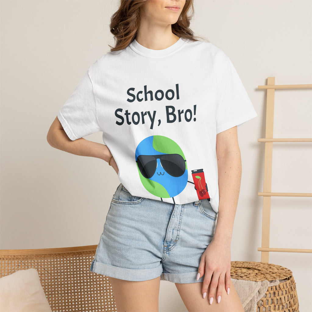 School Story Bro Earth Character T-shirt | Back To Reality School Graphic Tee