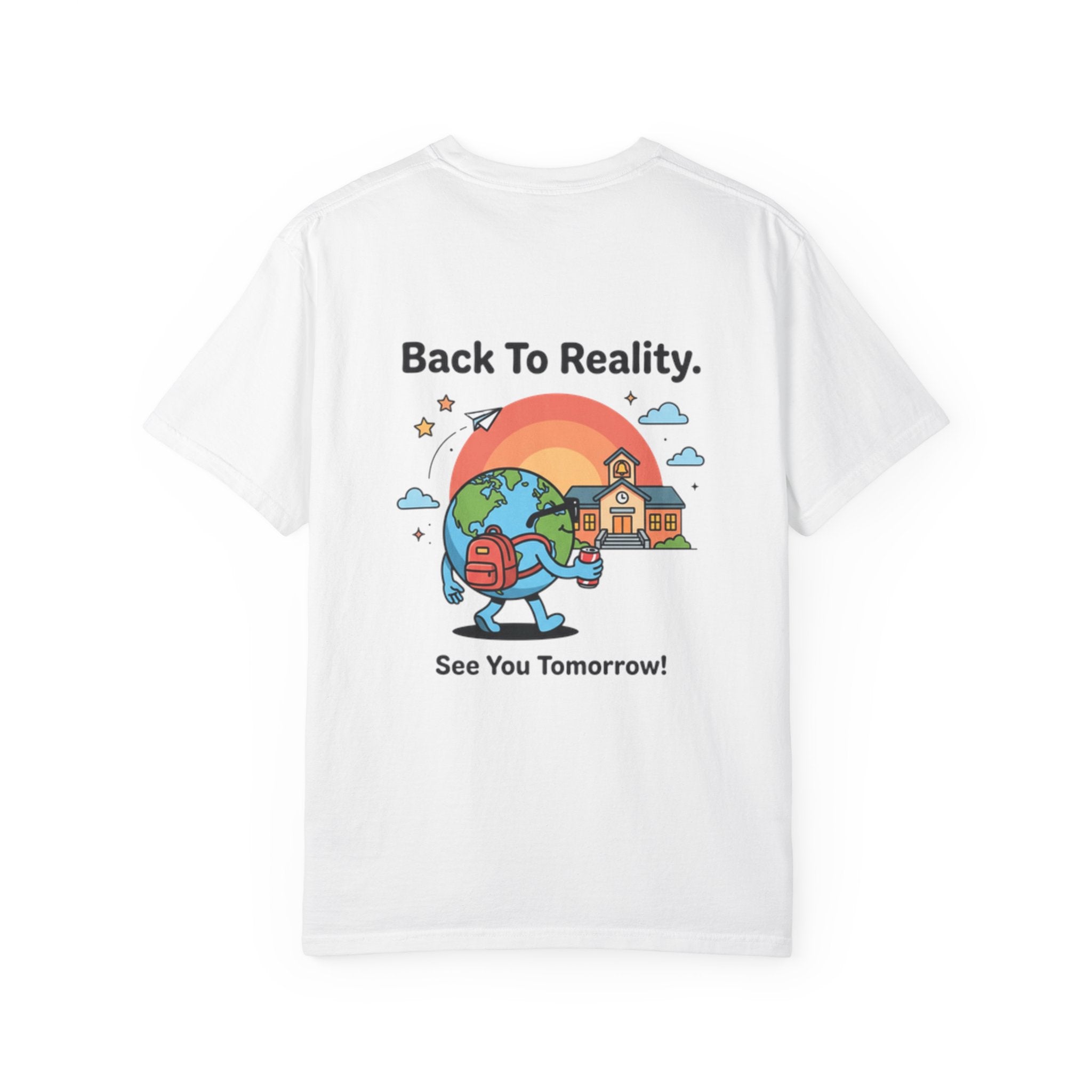 School Story Bro Earth Character T-shirt | Back To Reality School Graphic Tee