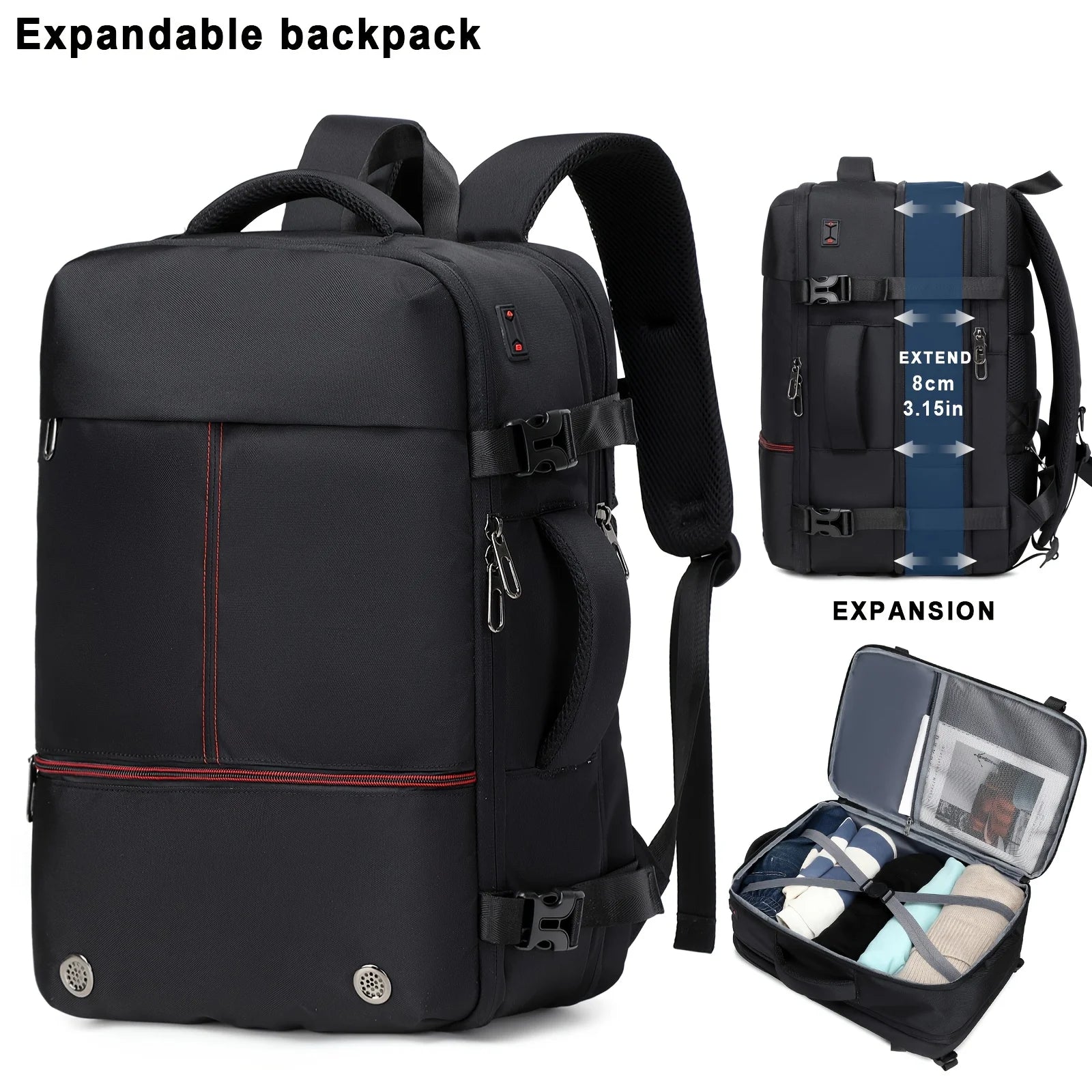 Vacuum backpack, 60 liter expandable backpack with vacuum compression, travel backpack, casual backpack, two styles