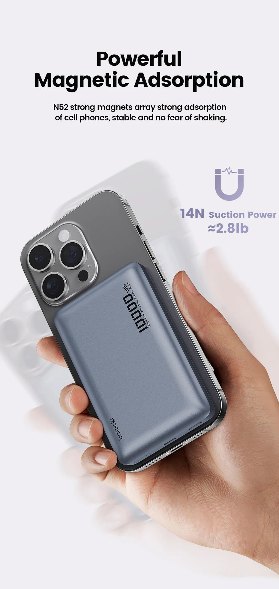 Toocki Magenetic PowerBank 5000mAh 15W Wireless Charging for Magsafe PD 20W Extenal Battery for iPhone 17 16 15 14 13 Pro Max
