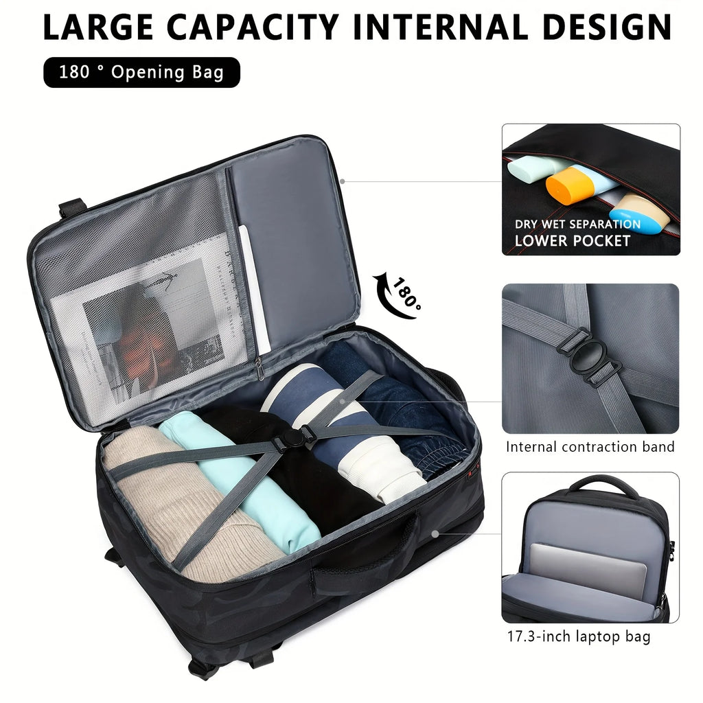 Vacuum backpack, 60 liter expandable backpack with vacuum compression, travel backpack, casual backpack, two styles