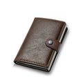 Carbon Fiber Credit Card Holder Wallet Men Rfid Smart Metal Thin Slim Pop Up Minimalist Wallet Small Black Purse Metal Vallet